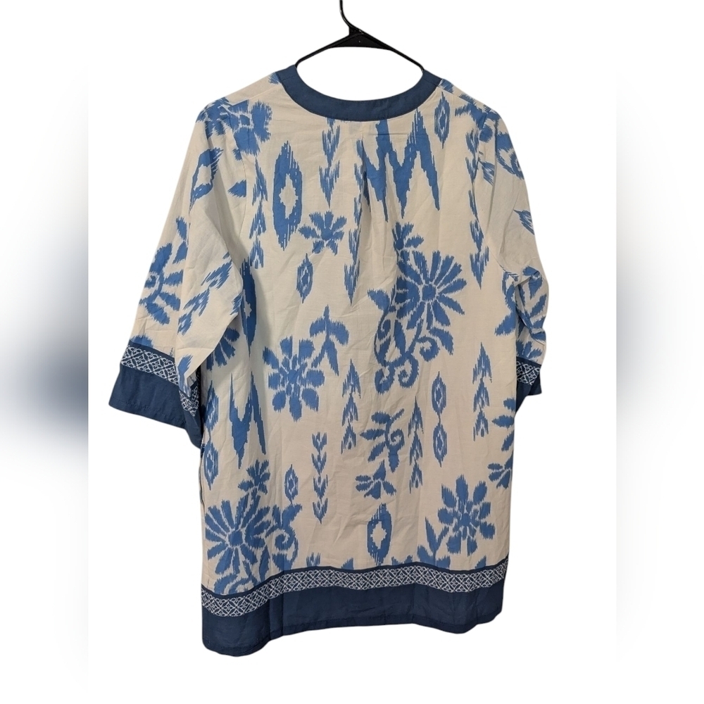 Pinch, Navy Ikat,Blue and White Patterned Tunic Dress, Size S - Picture 4 of 5